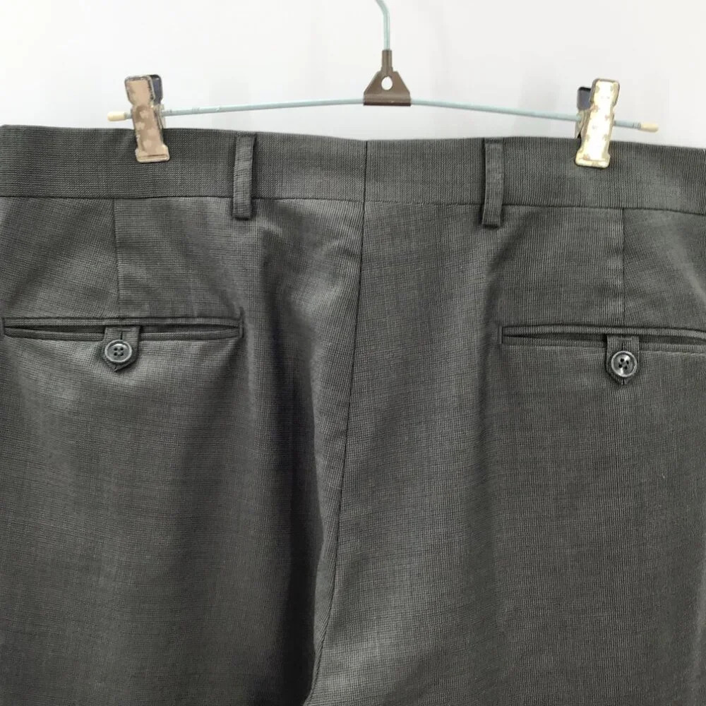 Mens Jones New York Suit 40R Pants 35/28.5 Wool Cashmere Blend Green Houndstooth - Picture 12 of 16